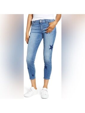 DL1961 Light Blue Skinny Jeans with Star Accents